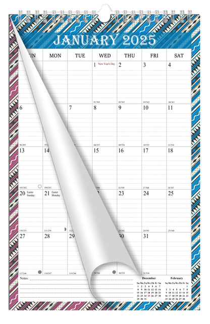 2025 Wall Calendar Spiral-Bound Twin-Wire Binding - 12 Months  11