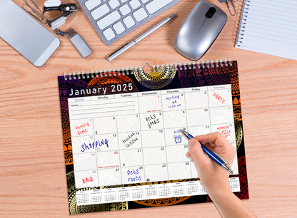 2024-2025 Monthly Spiral-Bound Wall / Desk Calendar - Desktop / Wall Blotter Calendar / Planner - (Edition #12)