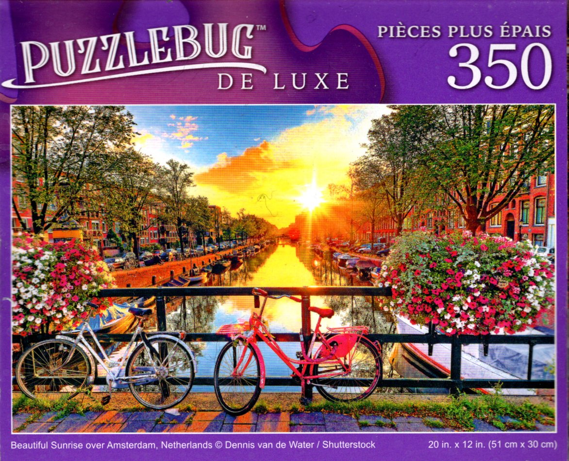 Beautiful Sunrise Over Amsterdam, Netherlands - 350 Pieces Deluxe Jigsaw Puzzle