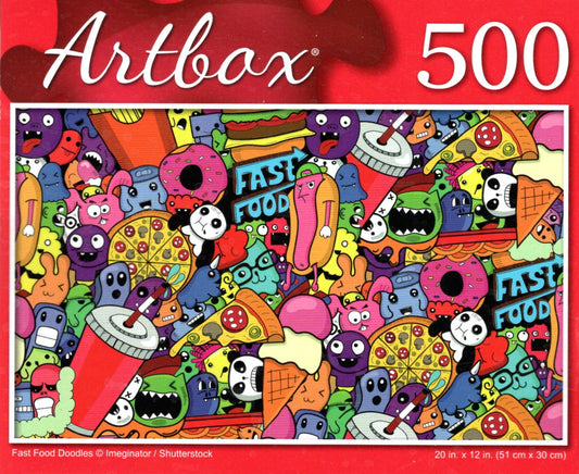 Fast Food Doodles - 500 Pieces Jigsaw Puzzle