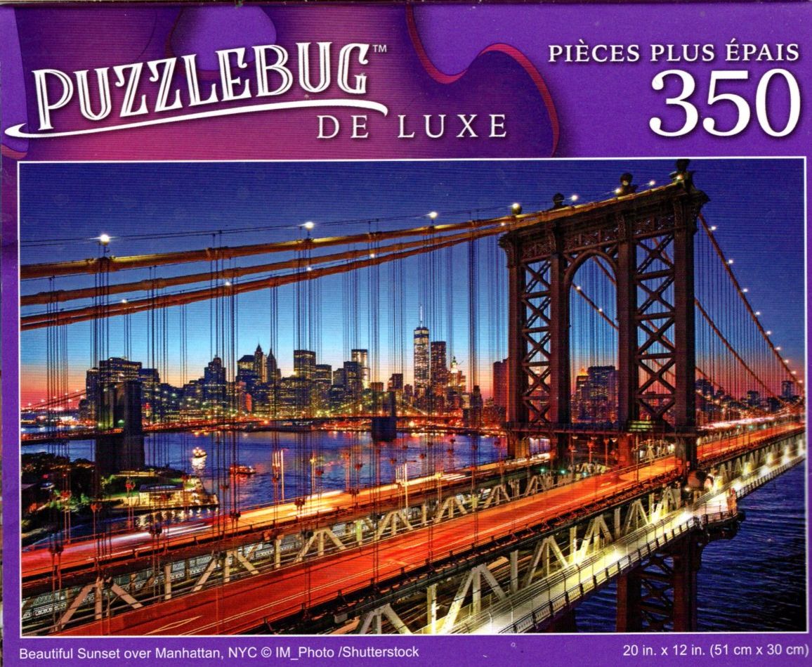 Beautiful Sunset Over Manhattan, NYC - 350 Pieces Deluxe Jigsaw Puzzle