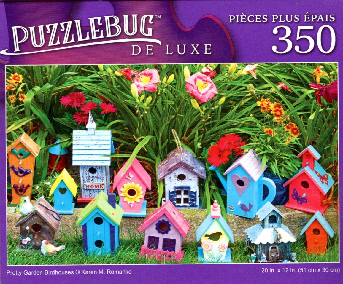 Pretty Garden Birdhouses - 350 Pieces Deluxe Jigsaw Puzzle