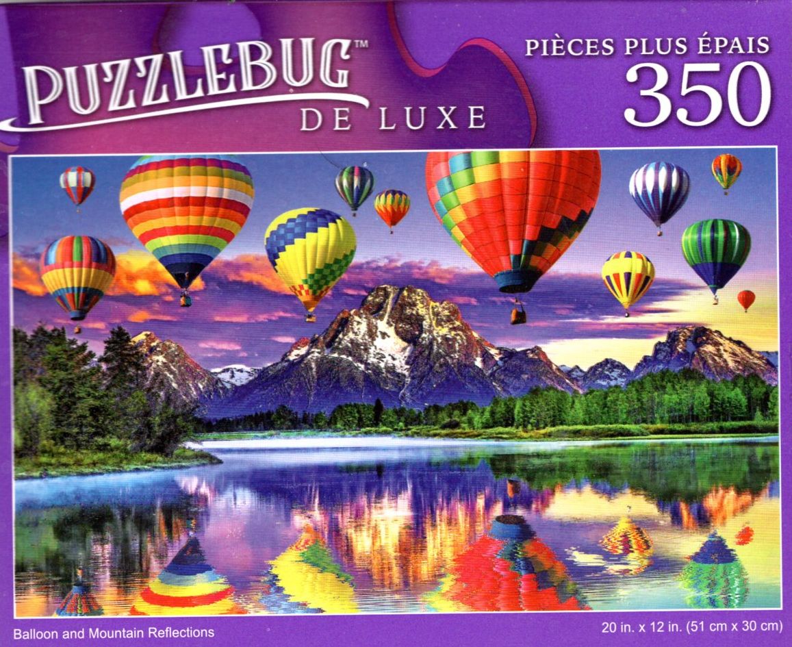 Balloon and Mountain Reflections - 350 Pieces Deluxe Jigsaw Puzzle