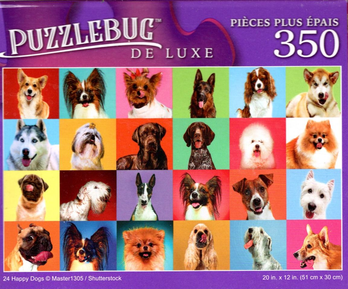 24 Happy Dogs - 350 Pieces Deluxe Jigsaw Puzzle