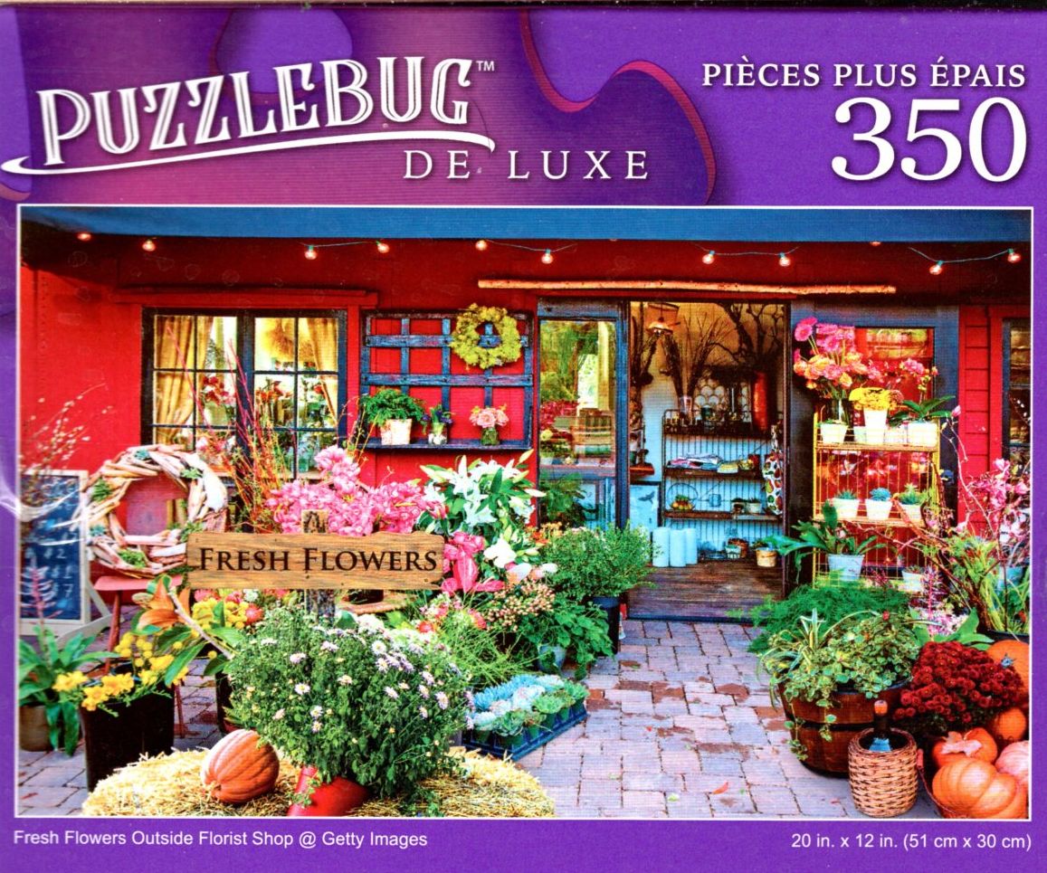 Fresh Flowers Outside Florist Shop - 350 Pieces Deluxe Jigsaw Puzzle