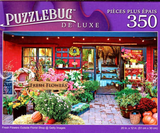 Fresh Flowers Outside Florist Shop - 350 Pieces Deluxe Jigsaw Puzzle