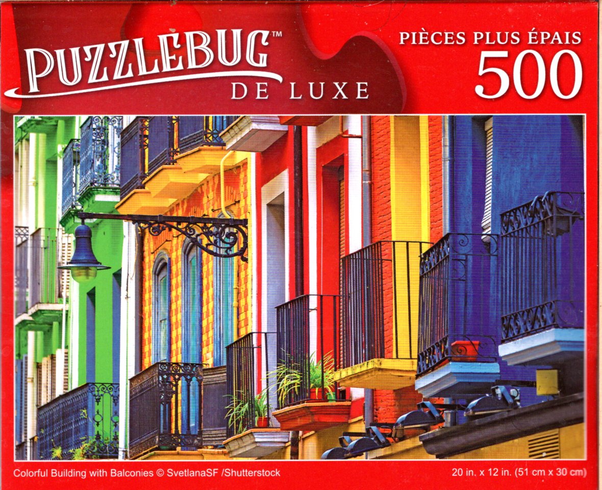 Colorful Building with Balconies - 500 Pieces Deluxe Jigsaw Puzzle