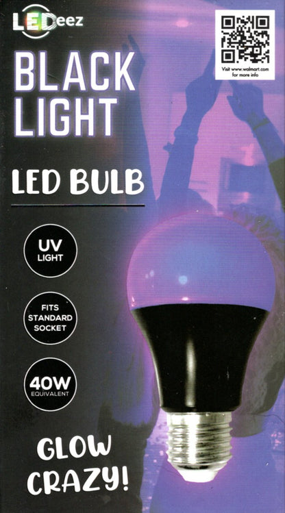 LEDeez UV Black Light LED Bulb 6 W (40W) Glow Crazy LED Light Bulb NEW Set of 2