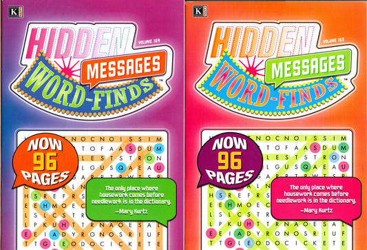 Large Print Hidden Message Word - Finds (All New Puzzles) - Vol.163,164 Now 96 Pages