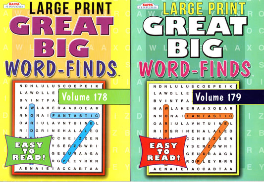 Large Print Great Big Word - Find All New 67 puzzles on each book vol. 178 -179