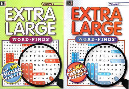 Extra Large Word - Find All New Themed - 36 puzzles on each book vol.1-2