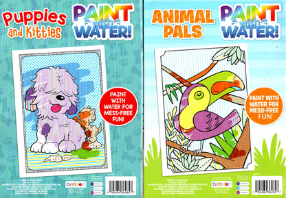 A Paint with Water - Puppies and Kitties & Animal Pals - Set of 2 Coloring Books