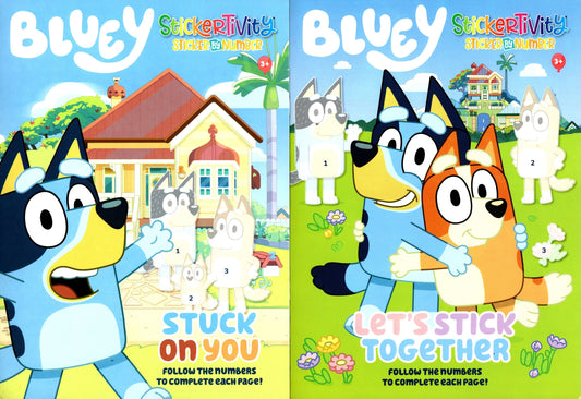 Sticker by Number - Bluey - Stuck on You & Let's Stick Together - Sticker Books Set