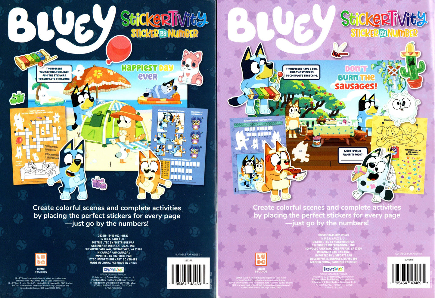 Sticker by Number - Bluey - Stuck on You & Let's Stick Together - Sticker Books Set