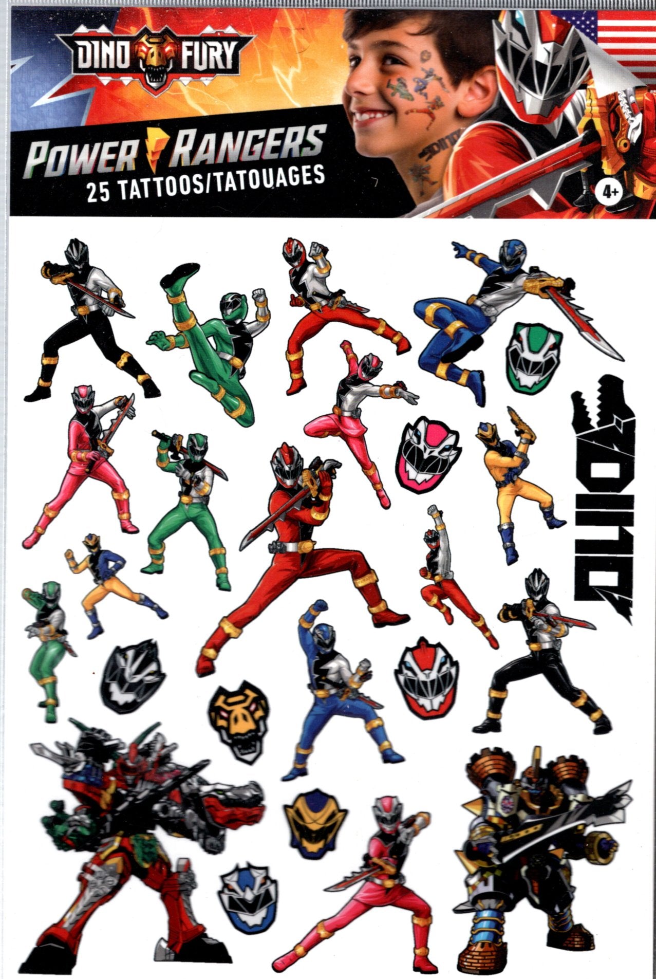 Savvi - Transformers, Mighty Dino & Dino Fury - 25 Tattoos Tatouages (Set of 3)