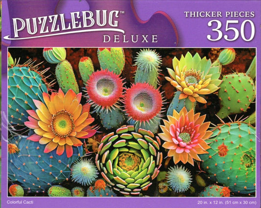 Colorful Cacti - 350 Pieces Deluxe Jigsaw Puzzle