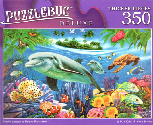 Dolphin Lagoon by Roland Richardson - 350 Pieces Deluxe Jigsaw Puzzle