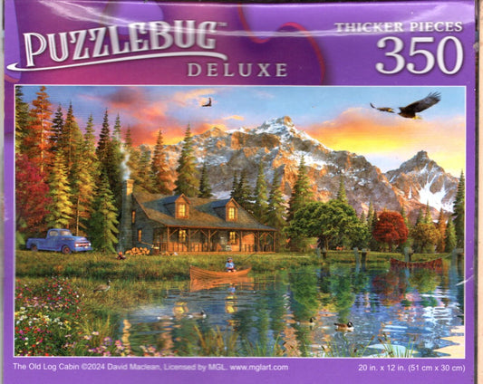 The Old Log Cabin - 350 Pieces Deluxe Jigsaw Puzzle