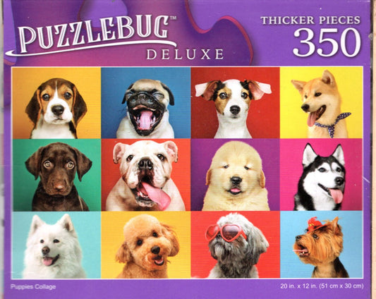 Puppies Collage - 350 Pieces Deluxe Jigsaw Puzzle