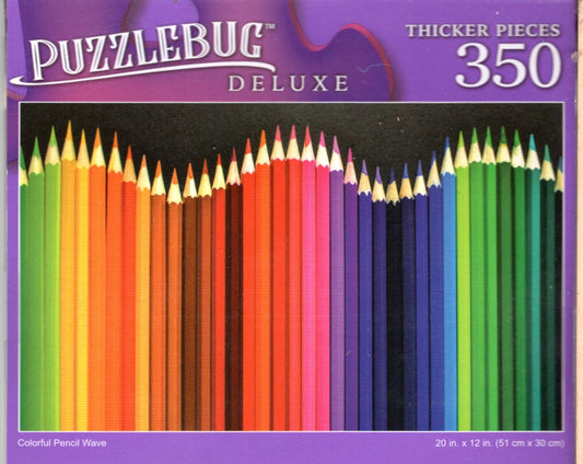 Colorful Pencil Wave - 350 Pieces Deluxe Jigsaw Puzzle