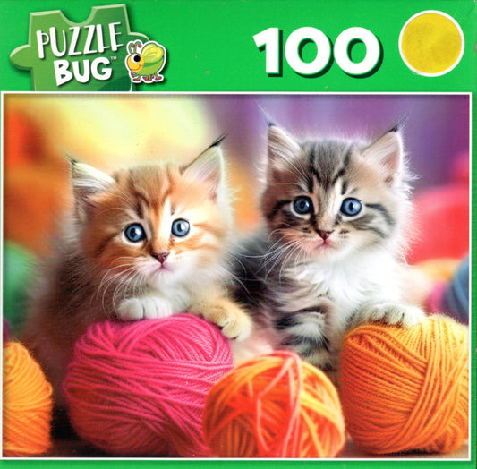 Cute Kittens on Knitting Threads - 100 Piece Jigsaw Puzzle