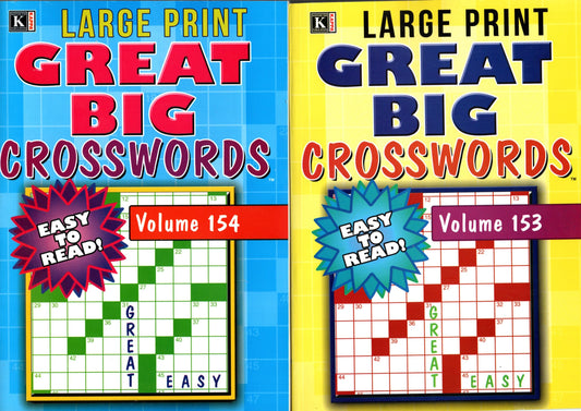 Large Print Great Big Crosswords (All New Puzzles) - Vol.153 - 154 (Set of 2)