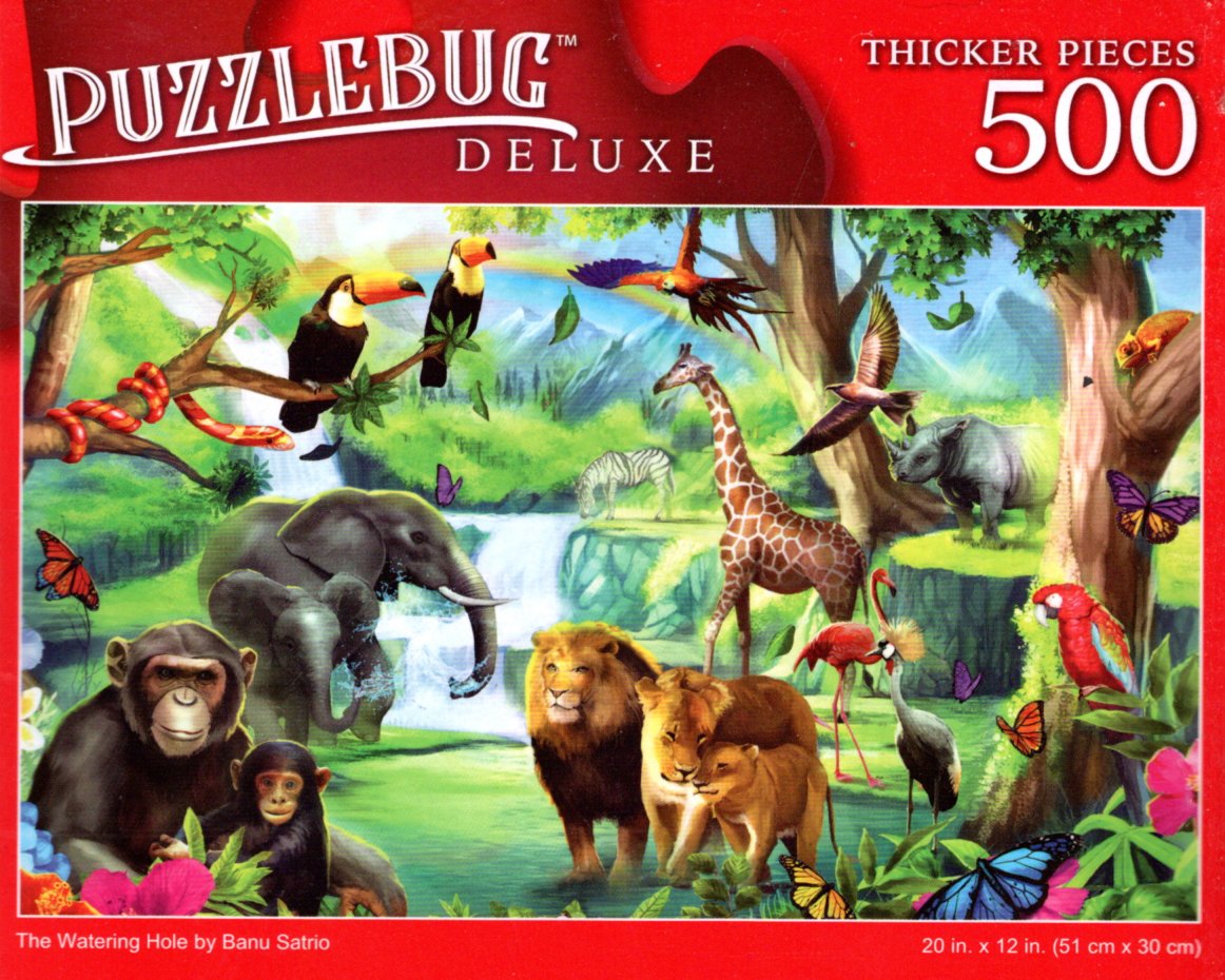 The Watering Hole by Banu Satrio - 500 Pieces Deluxe Jigsaw Puzzle