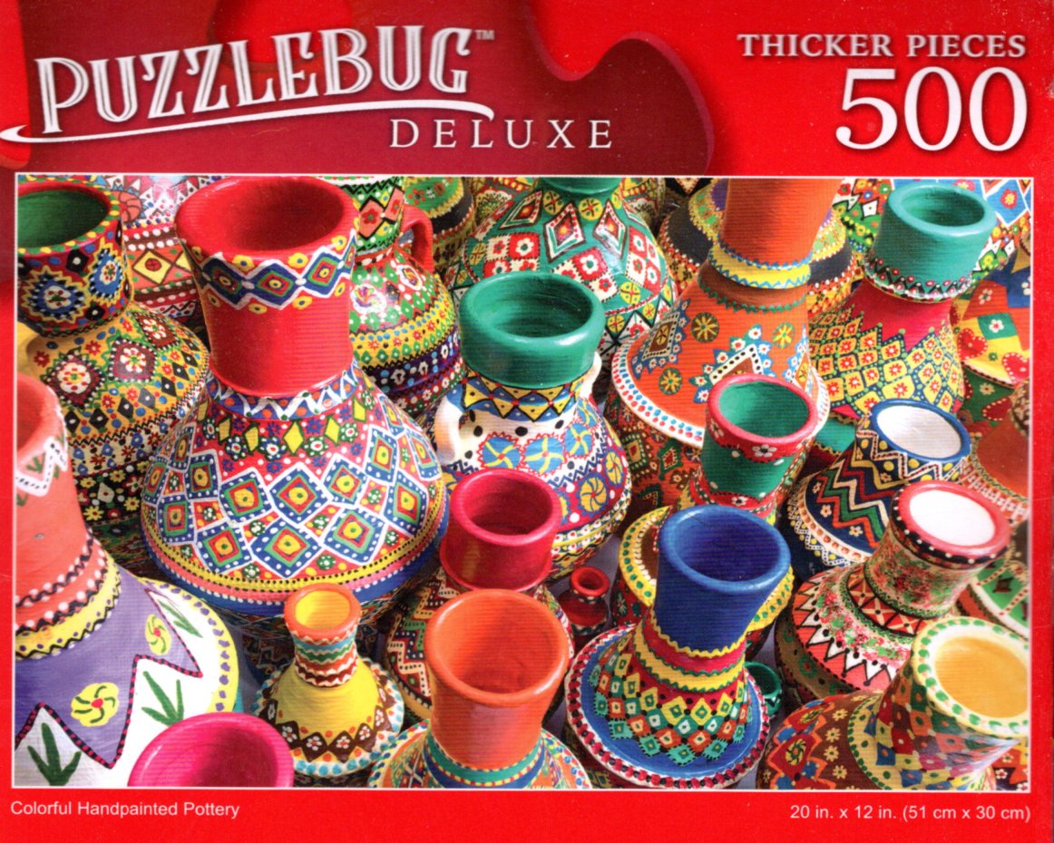 Colorful Handpainted Pottery - 500 Pieces Deluxe Jigsaw Puzzle