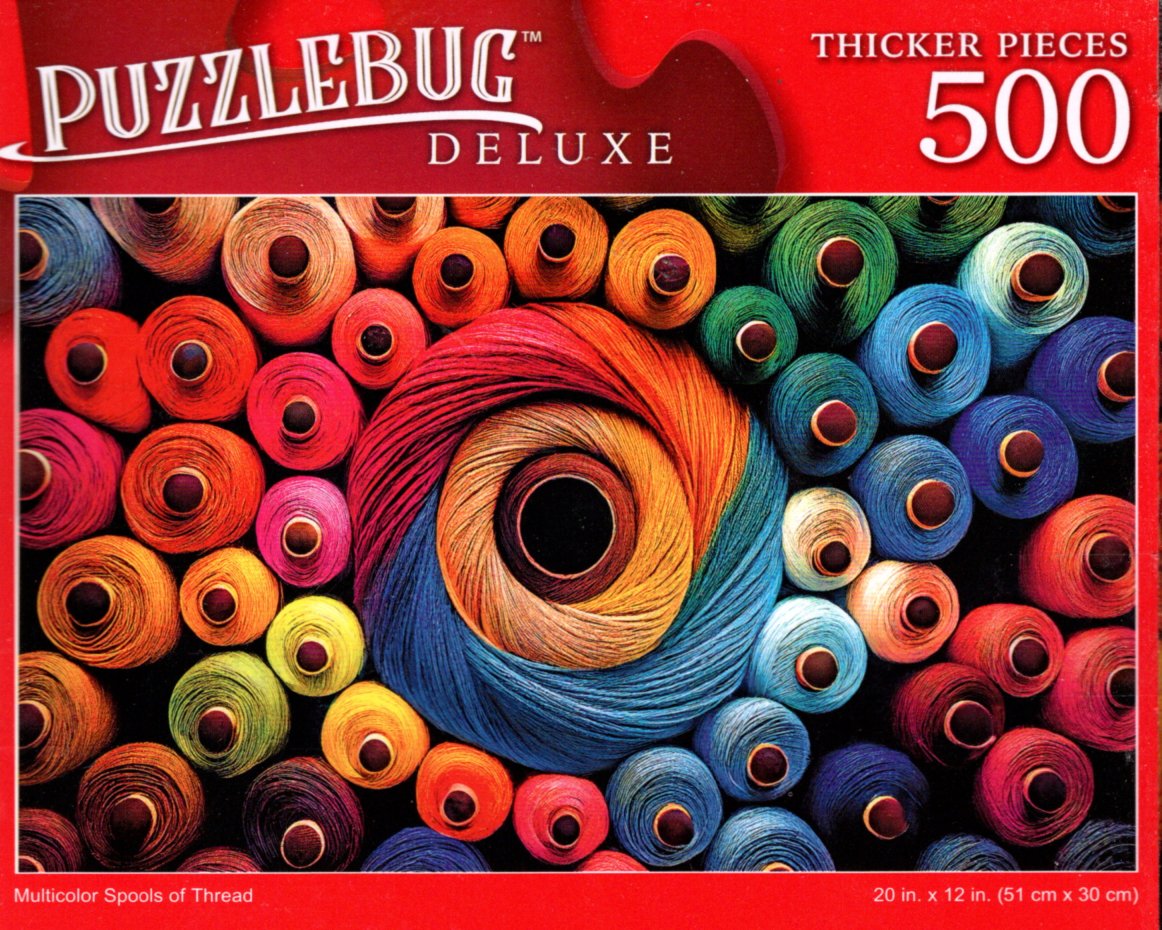 Multicolor Spools of Thread - 500 Pieces Deluxe Jigsaw Puzzle