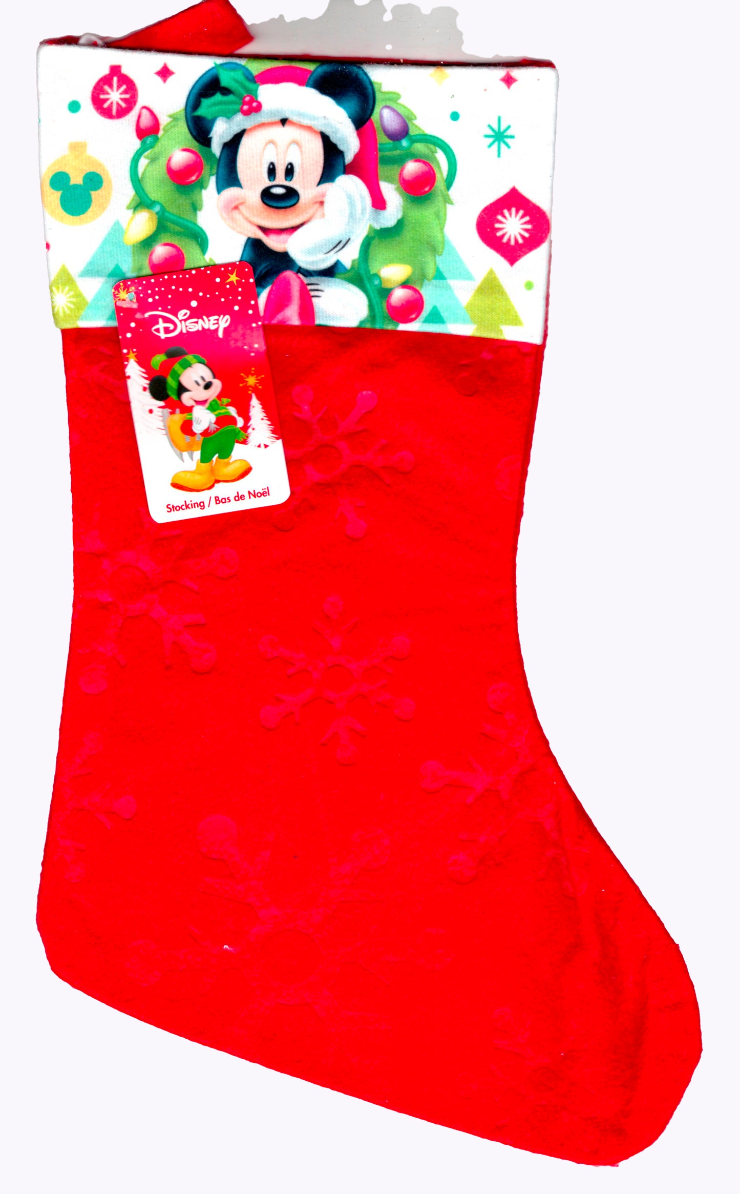 Minnie and Mickey Mouse Kids Felt Holiday Stocking Home Decor (Set of 2)