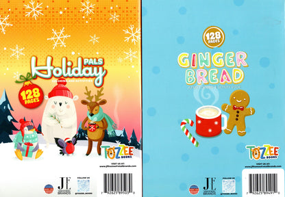 Christmas Holiday - Ginger Bread & Holiday Pals - Coloring & Activity Book (Set of 2 Books)