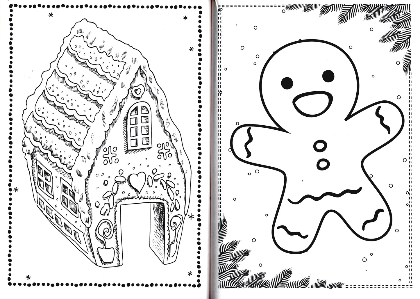 Christmas Holiday - Ginger Bread & Holiday Pals - Coloring & Activity Book (Set of 2 Books)