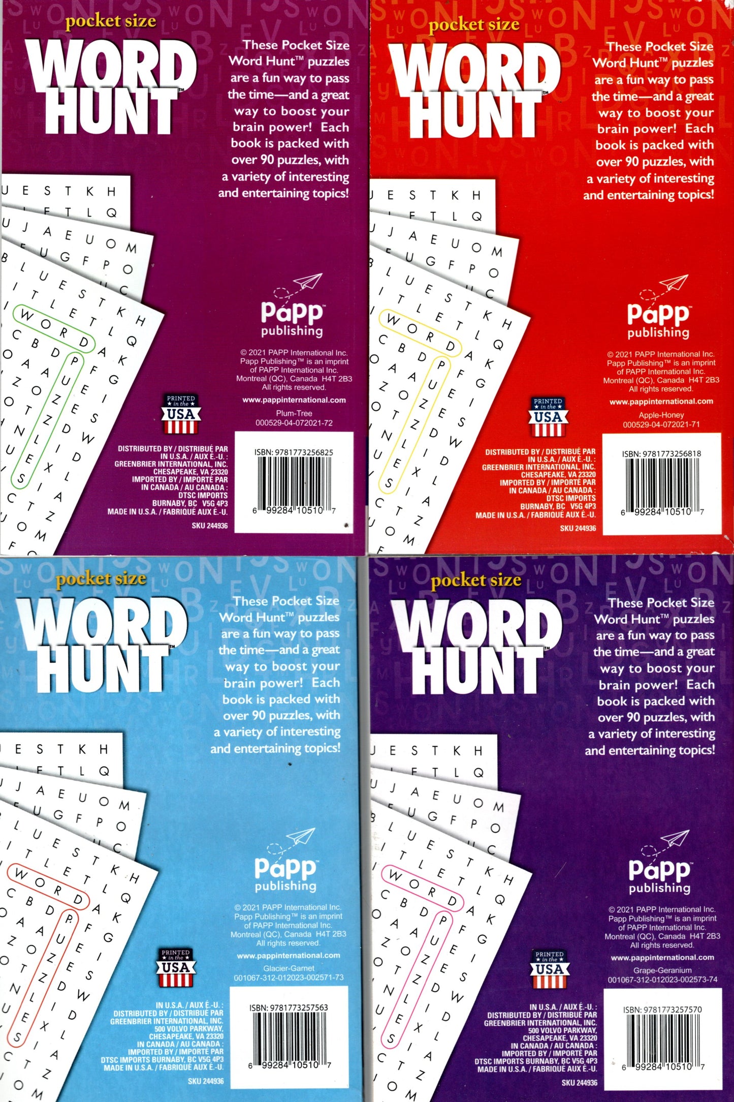 Large Print Word Hunt - All New Puzzles - (Pocket Size) - Vol.71-74