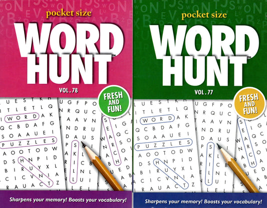 Large Print Word Hunt - All New Puzzles - (Pocket Size) - Vol.78-77