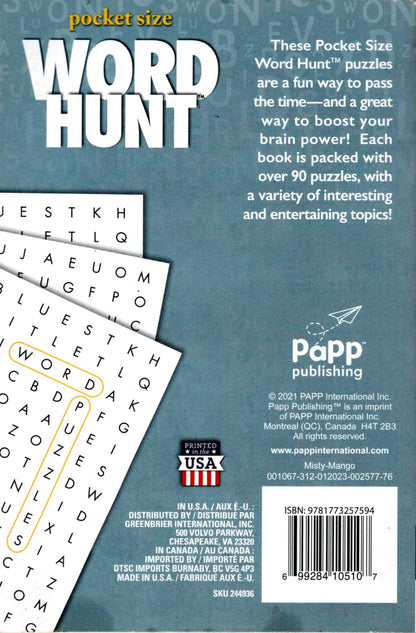 Large Print Word Hunt - All New Puzzles - (Pocket Size) - Vol.76