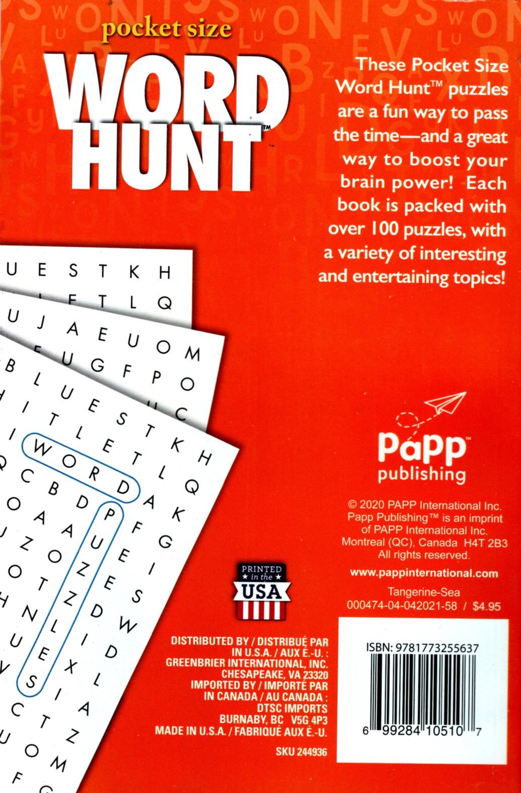 Large Print Word Hunt - All New Puzzles - (Pocket Size) - Vol.58