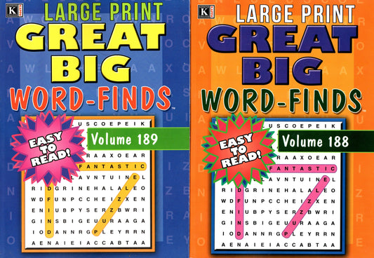 Large Print Great Big Word - Finds (All New Puzzles) - Vol.188 - 189