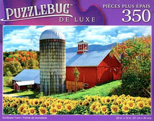 Sunflowers Farm - 350 Pieces Deluxe Jigsaw Puzzle