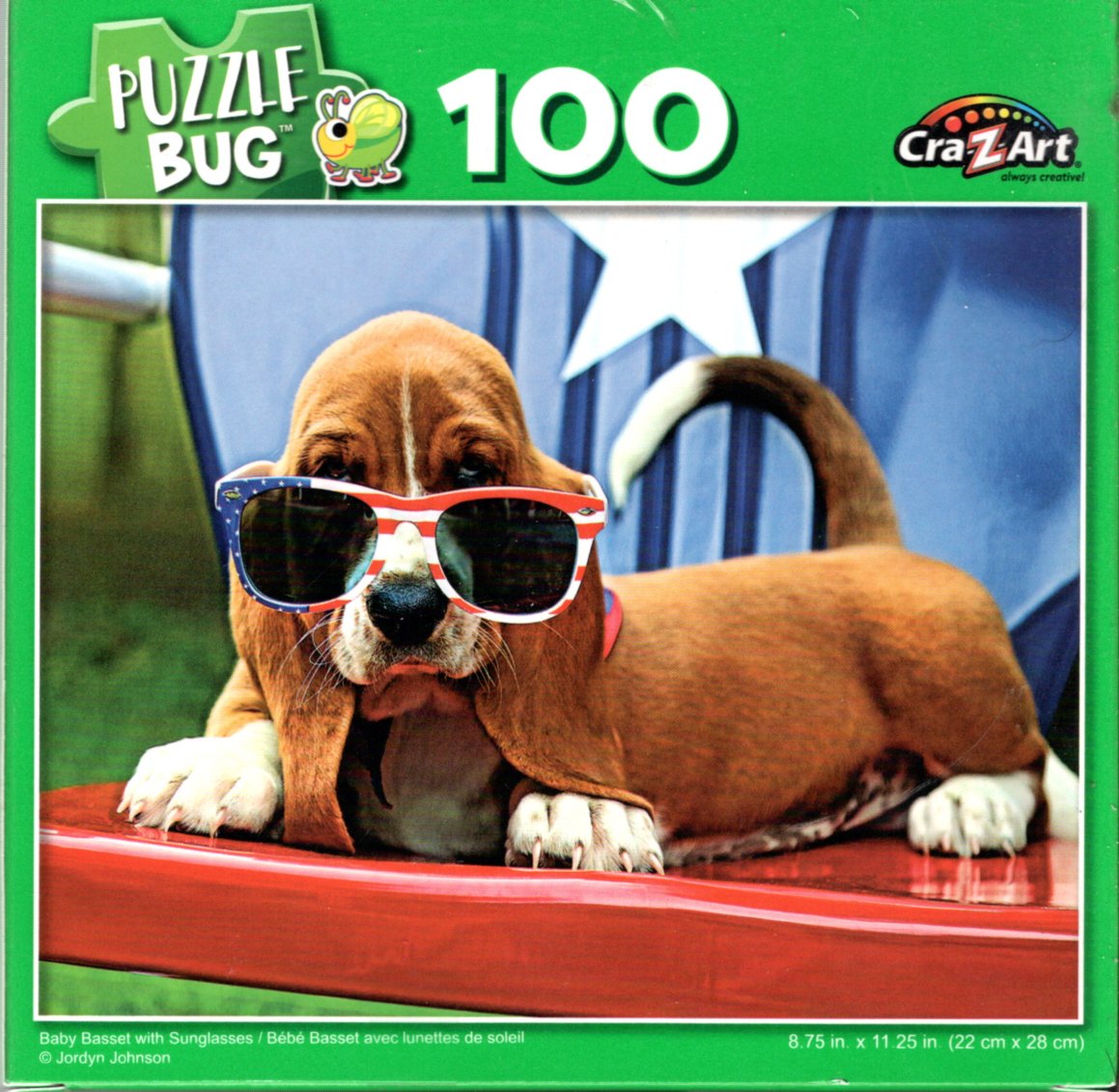 Baby Basset with Sunglasses - 100 Piece Jigsaw Puzzle