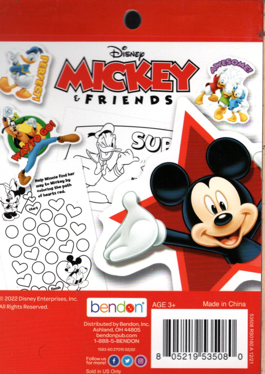 DISNEY MICKEY - Reward Sticker Activity Coloring Booklet over 100st