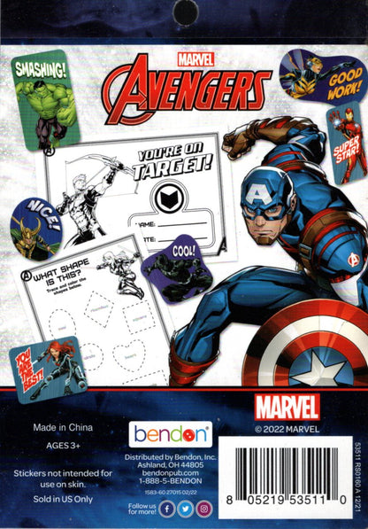 Marvel AVENGERS - Reward Sticker Activity Coloring Booklet over 100st