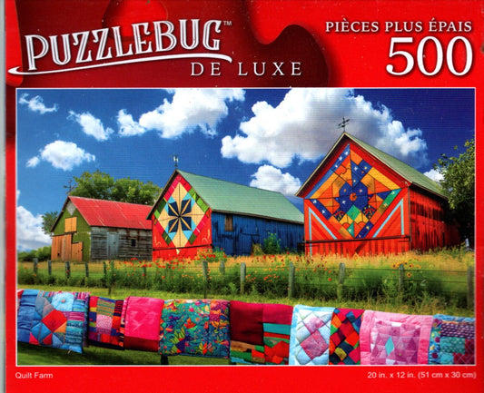 Quilt Farm - 500 Pieces Deluxe Jigsaw Puzzle