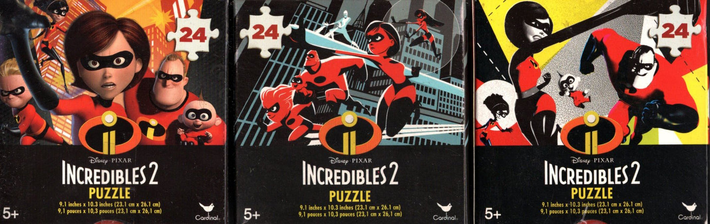 Disney Pixar Incredibles 2 - 24 Pieces Jigsaw Puzzle (Set of 3)