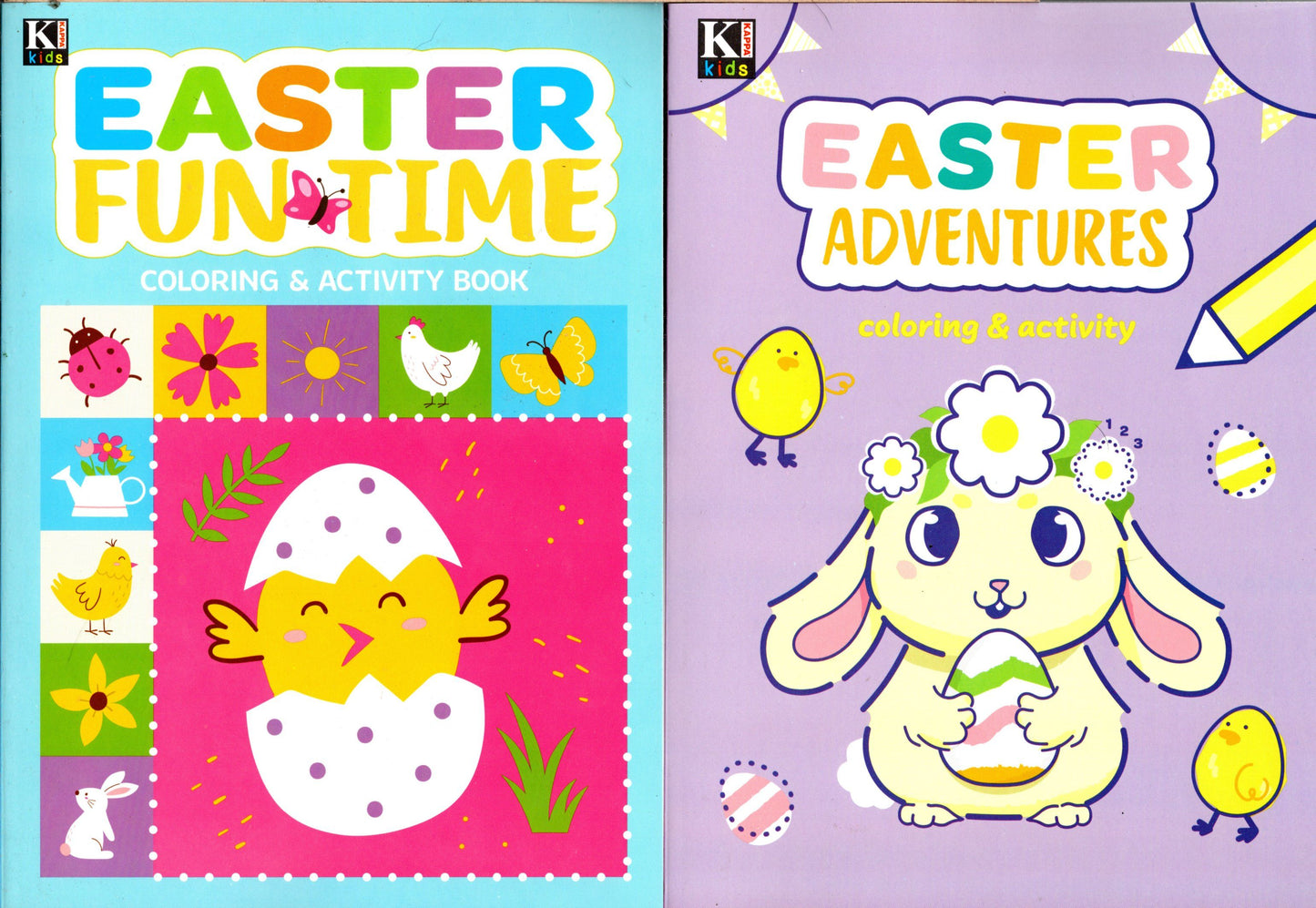 Easter Fun Time & Easter Adventures - Coloring & Activity Book (Set of 2 Books)