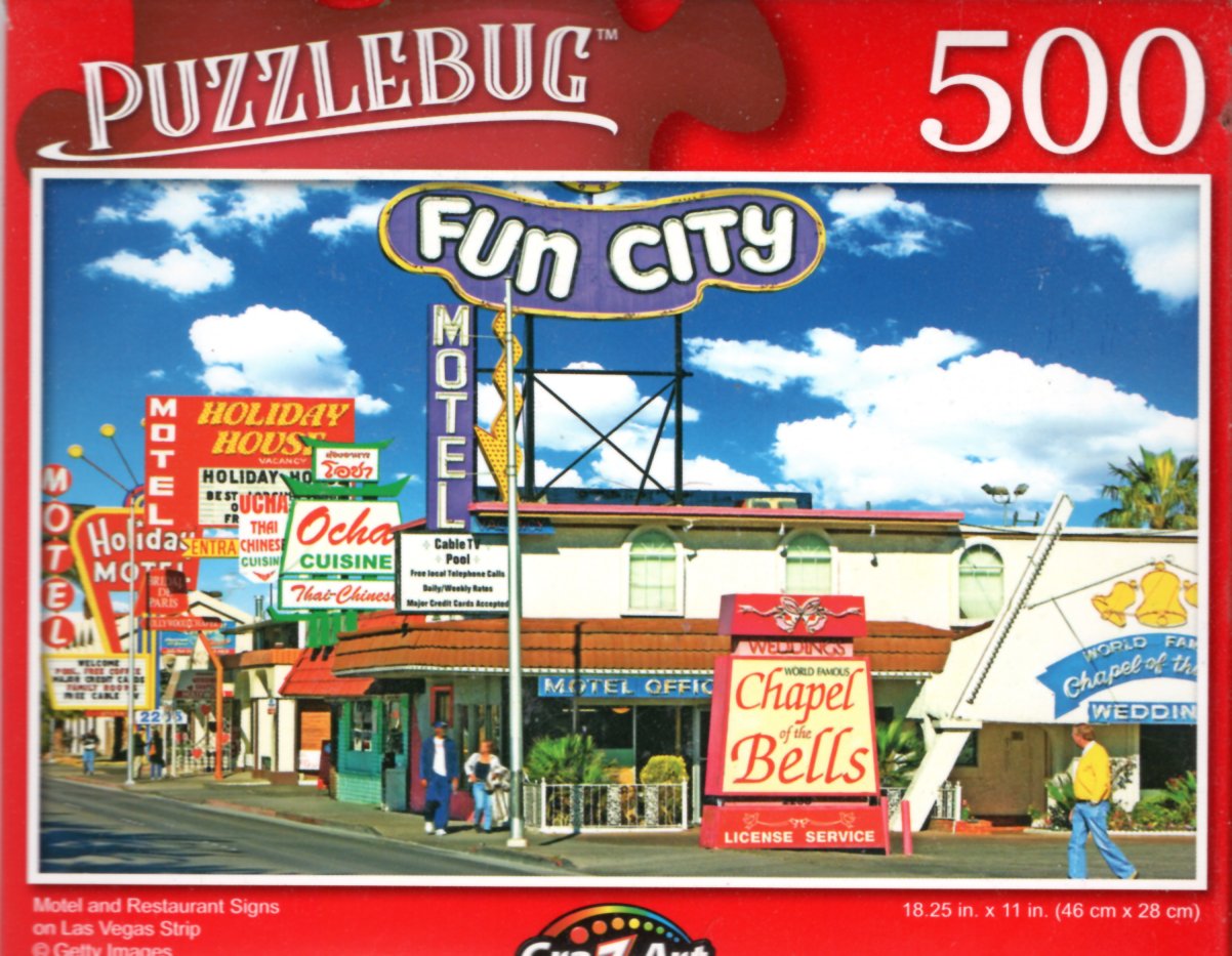 Motel and Restaurant Signs on Las Vegas Strip - 500 Pieces Jigsaw Puzzle