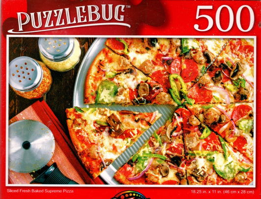 500 Pieces Jigsaw Puzzle for Adults 16 + Sliced Fresh Baked Supreme Pizza