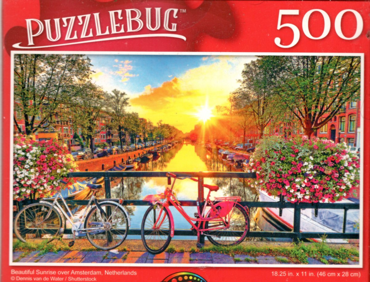 Beautiful Sunrise Over Amsterdam, Netherlands - 500 Pieces Jigsaw Puzzle