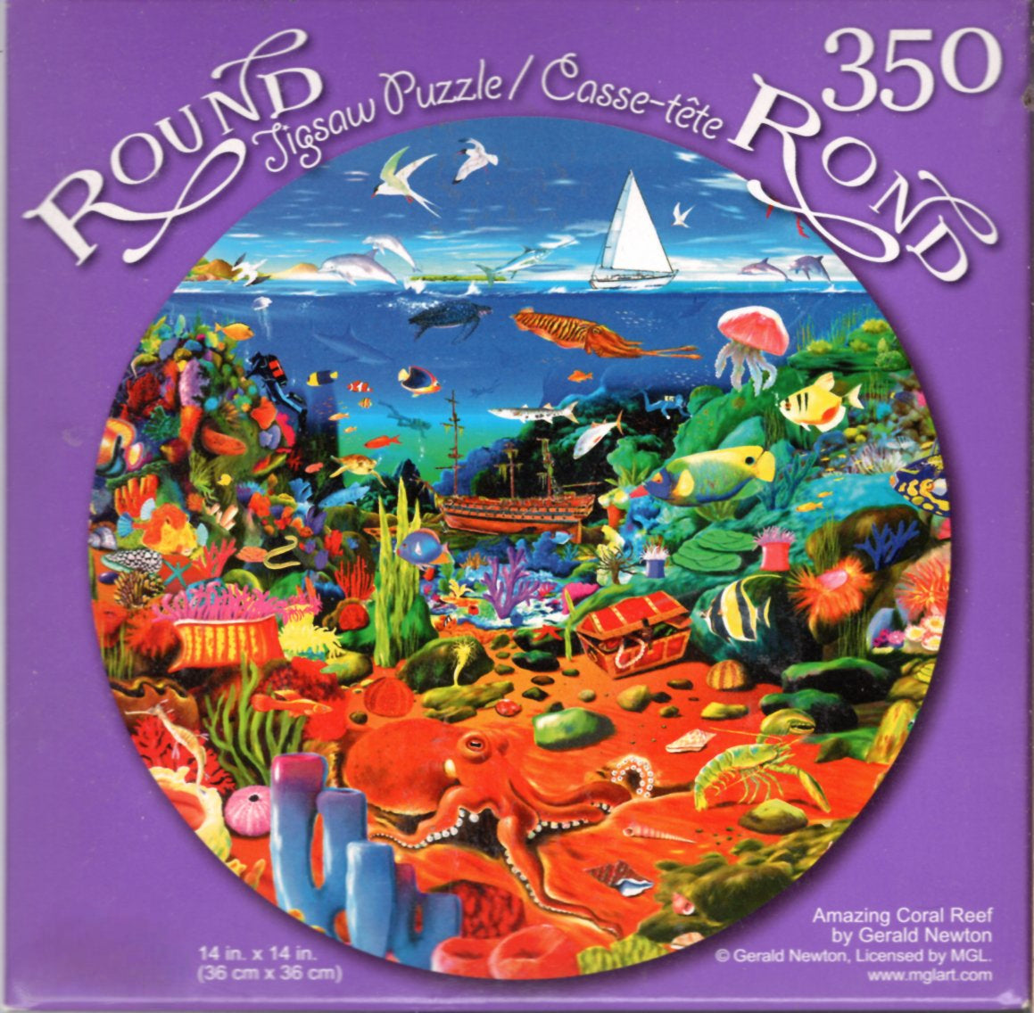 Amazing Color Reef - 350 Pieces Jigsaw Round Puzzle