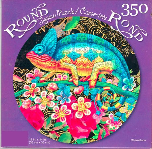 Chameleon - 350 Pieces Jigsaw Round Puzzle