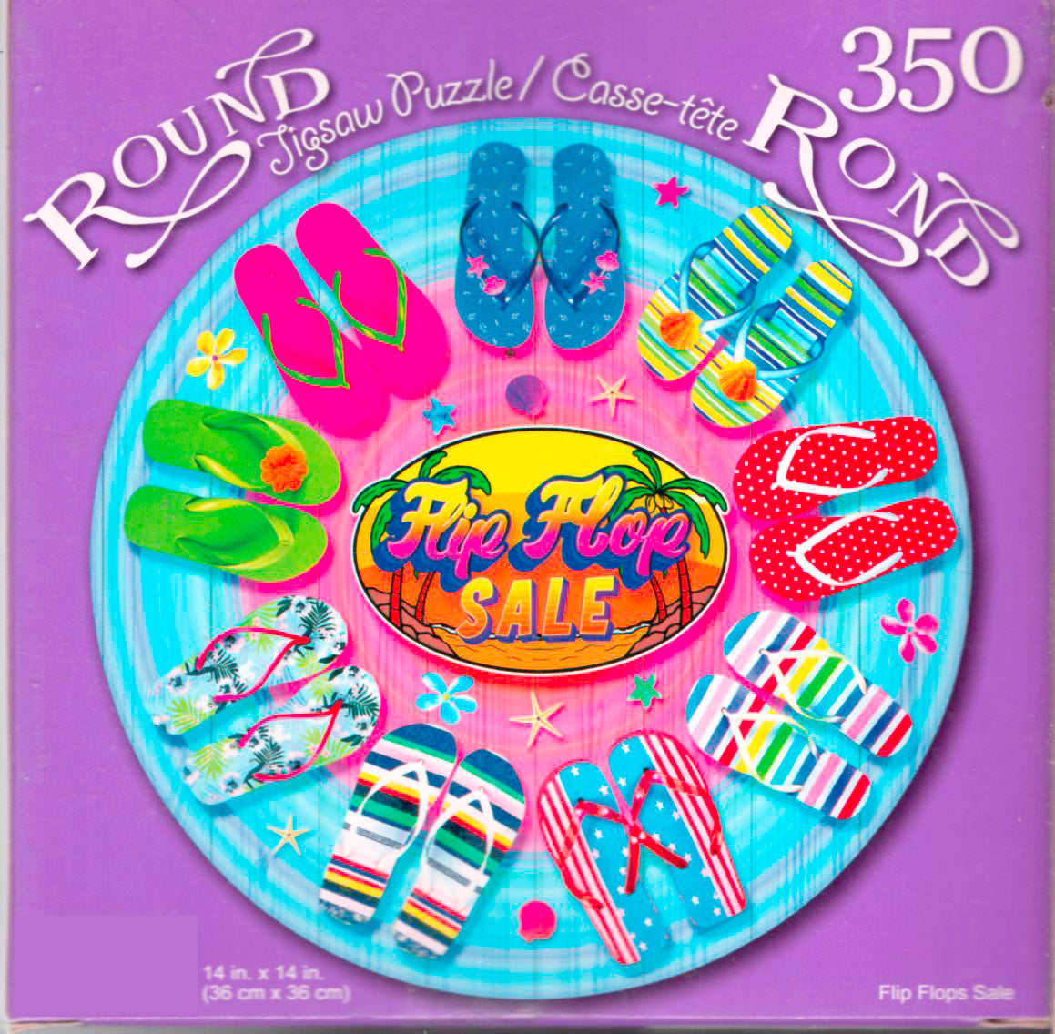 Flip Flops Sale - 350 Pieces Jigsaw Round Puzzle